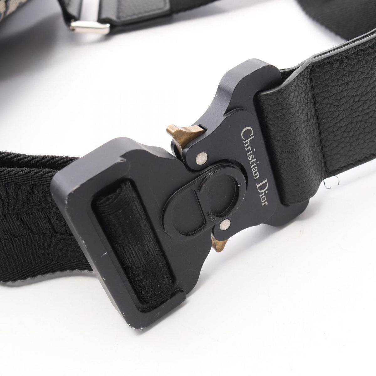 Dior Waist Bag Saddle Oblique Jacquard Ivory Navy Black Canvas Leather — view 7