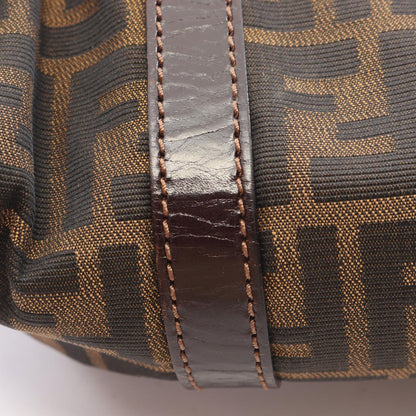 Fendi Zucca Brown Black Canvas Leather Mini Boston Bag — view 5
