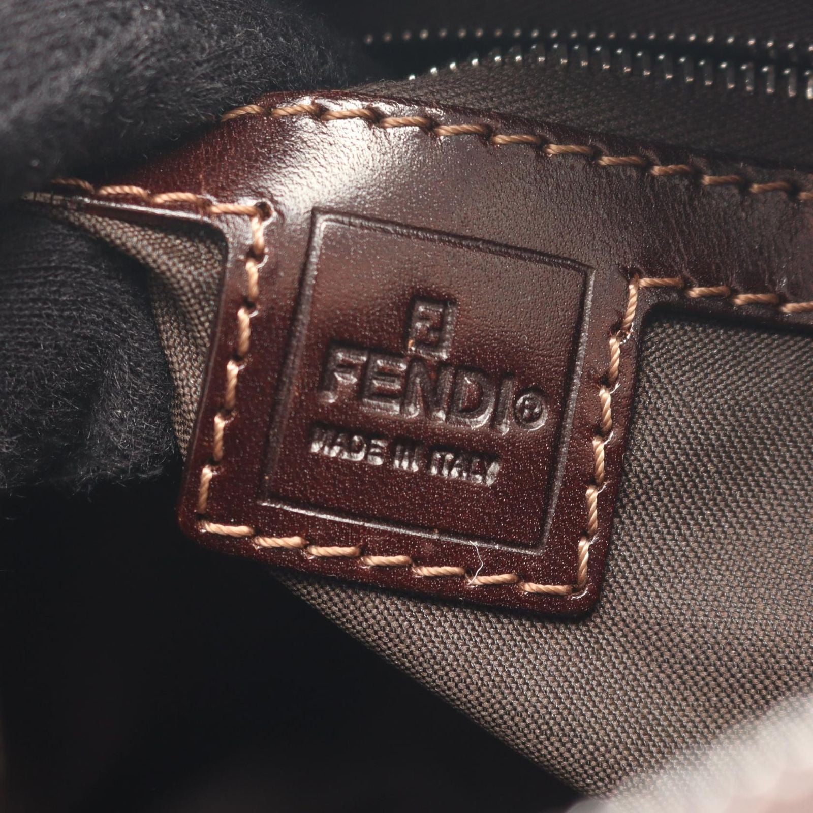 Fendi Zucca Brown Black Canvas Leather Mini Boston Bag — view 4