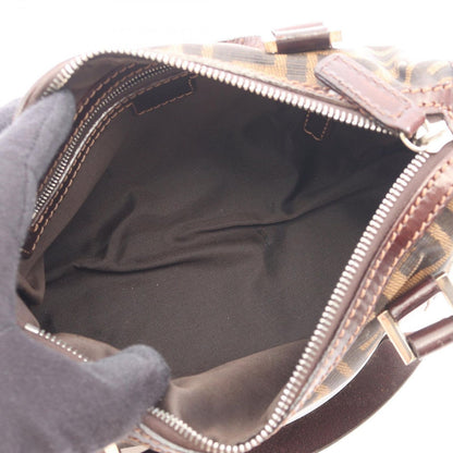 Fendi Zucca Brown Black Canvas Leather Mini Boston Bag — view 3