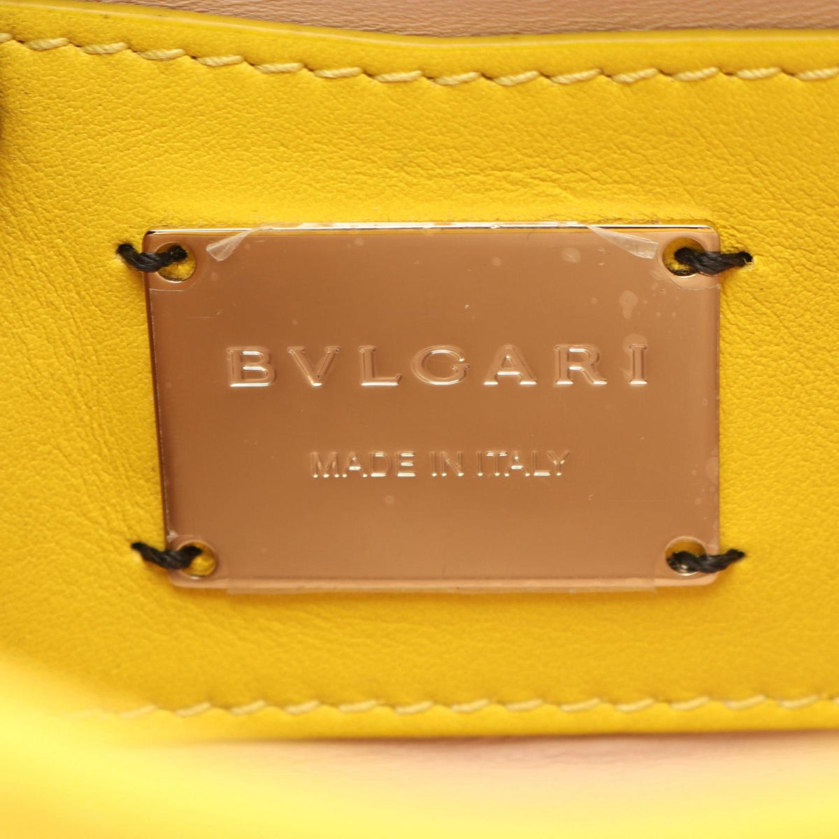 Bvlgari Shoulder Bag Serpenti Cabochon Yellow Leather — view 4