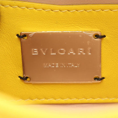 Bvlgari Shoulder Bag Serpenti Cabochon Yellow Leather — view 4