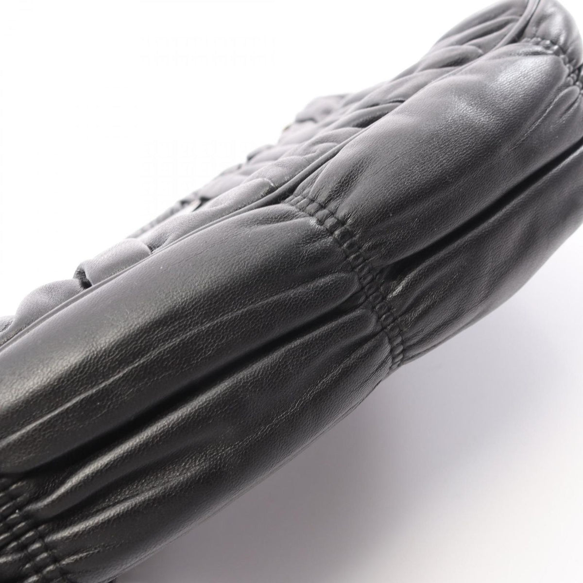 Prada Shoulder Bag Re Edition 2-Way Black Leather Re Gathered — view 8