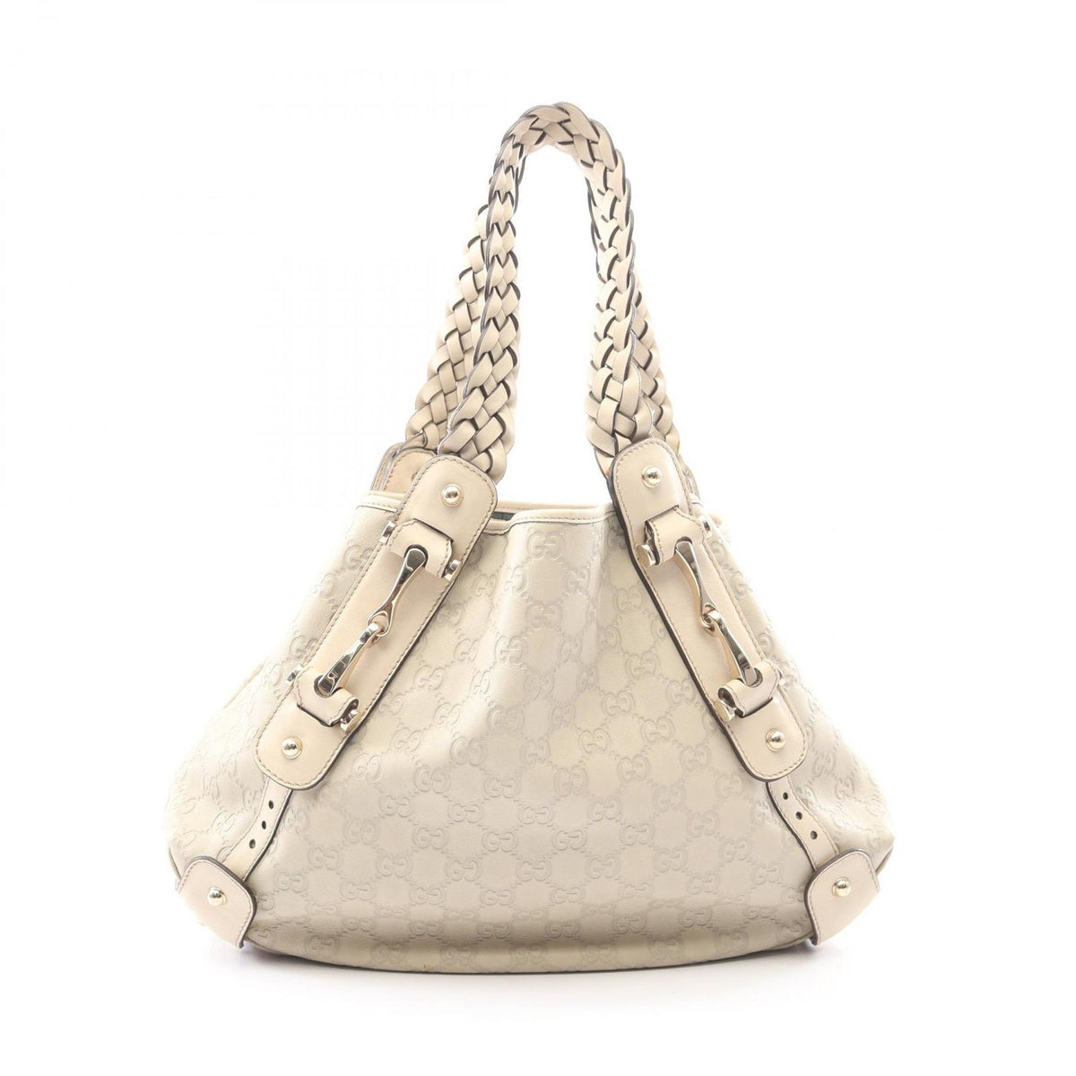 Gucci Shoulder Bag Guccissima Ivory Leather Guccissima Horsebit