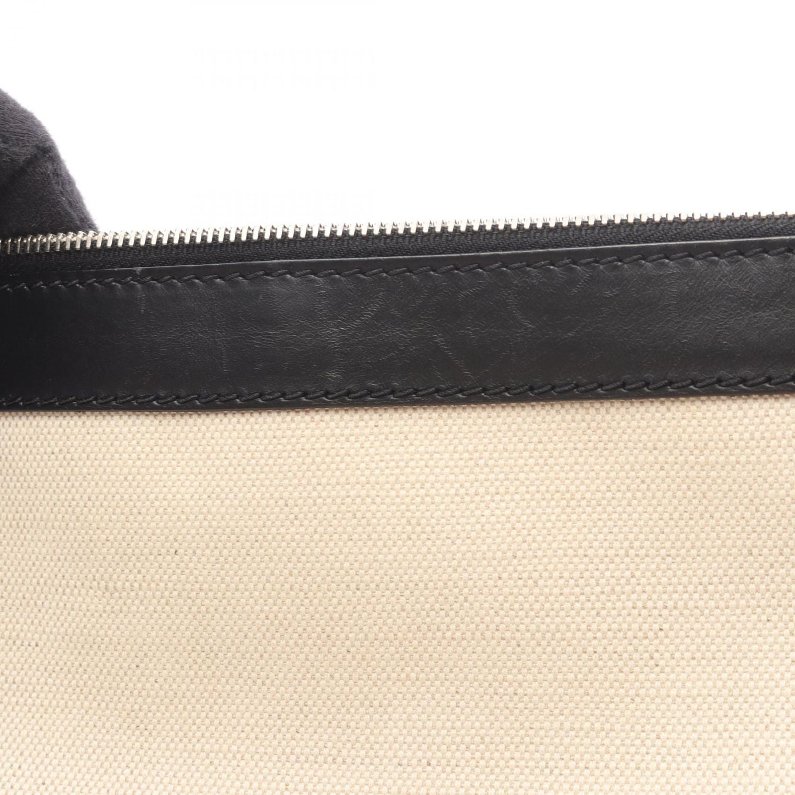 Balenciaga Clutch Navy Clip M Ivory Black Canvas Leather — view 8