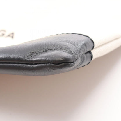 Balenciaga Clutch Navy Clip M Ivory Black Canvas Leather — view 6