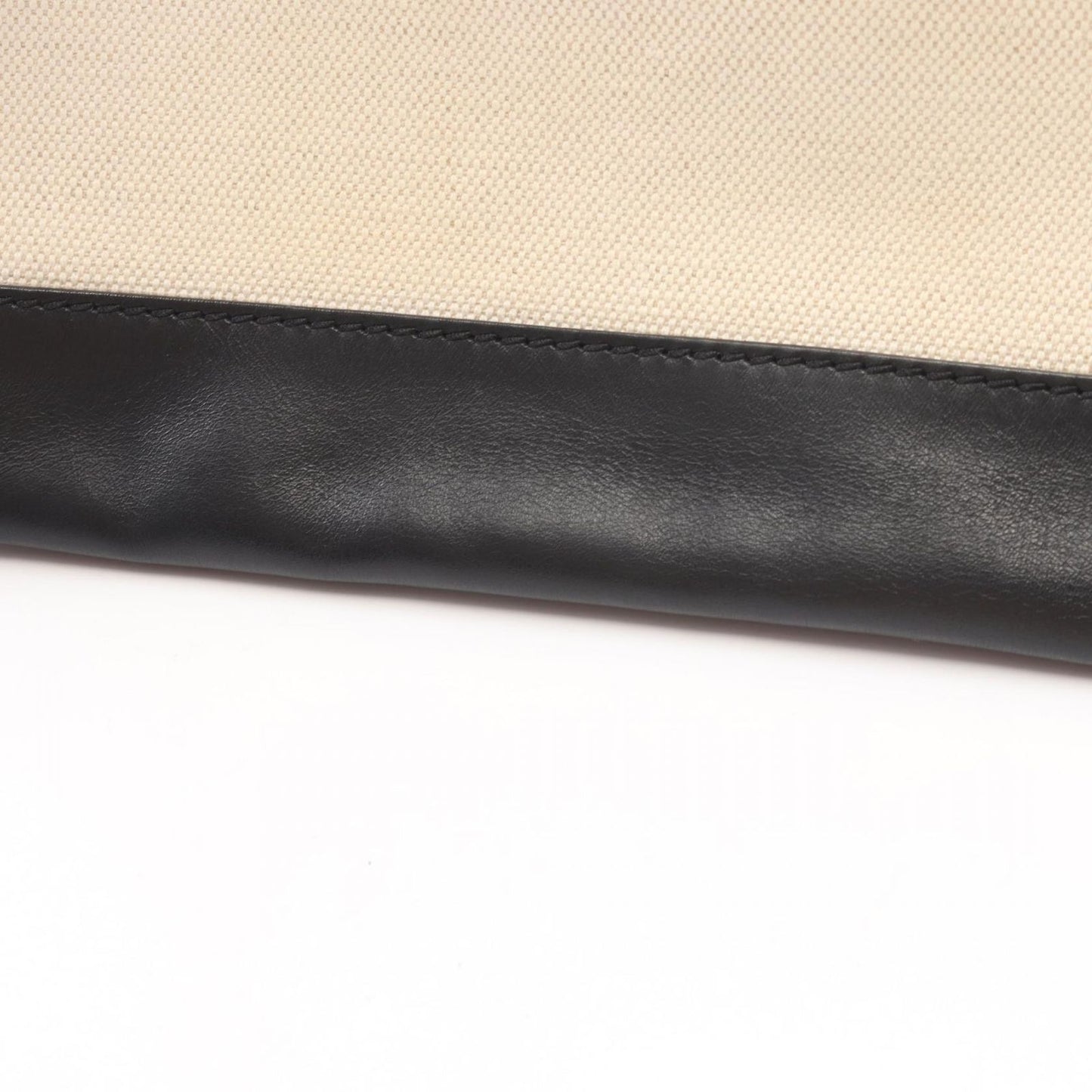 Balenciaga Clutch Navy Clip M Ivory Black Canvas Leather — view 7