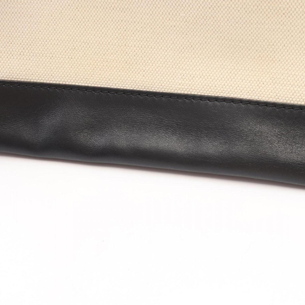 Balenciaga Clutch Navy Clip M Ivory Black Canvas Leather — view 7
