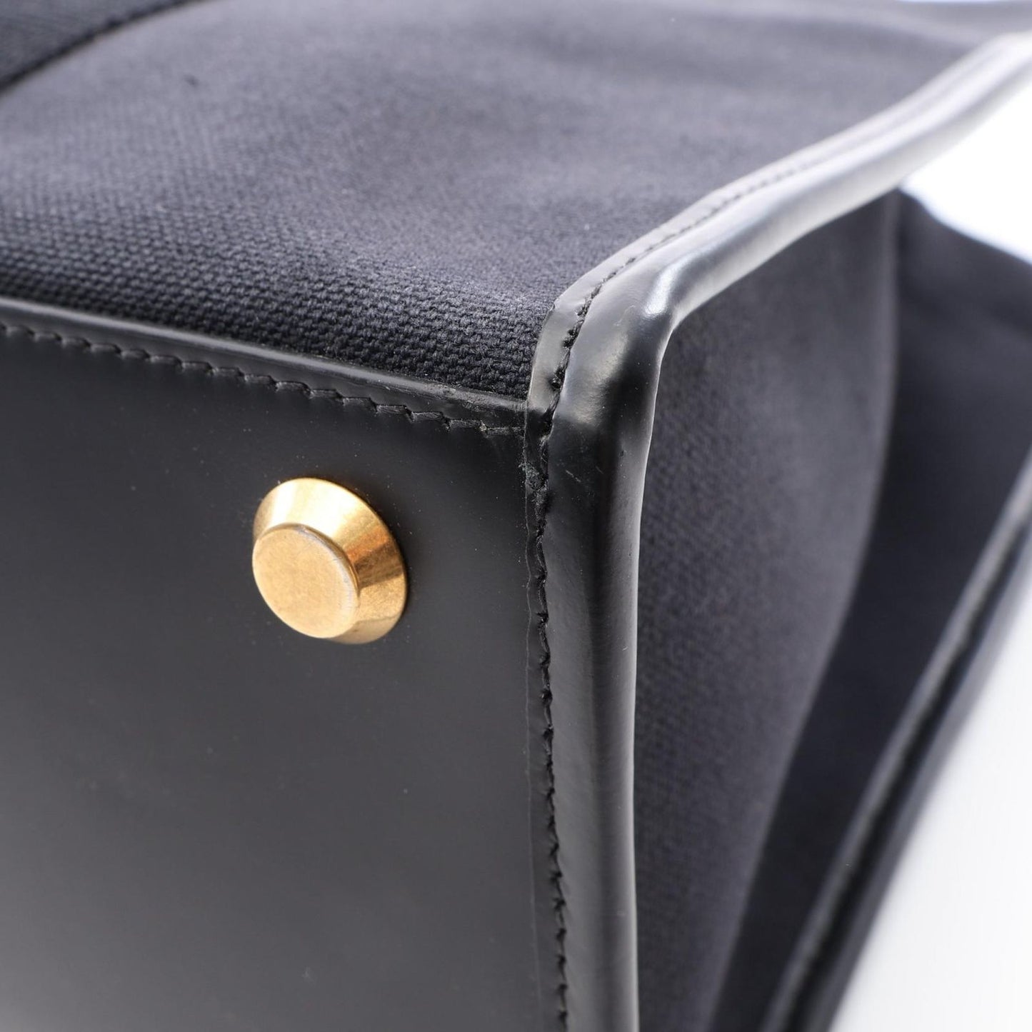 Balenciaga Tote Bag 2-Way Black White Canvas Leather — view 6