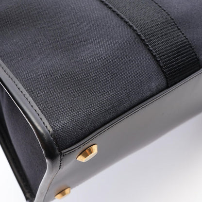 Balenciaga Tote Bag 2-Way Black White Canvas Leather — view 7
