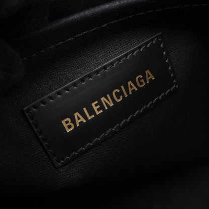 Balenciaga Tote Bag 2-Way Black White Canvas Leather — view 4