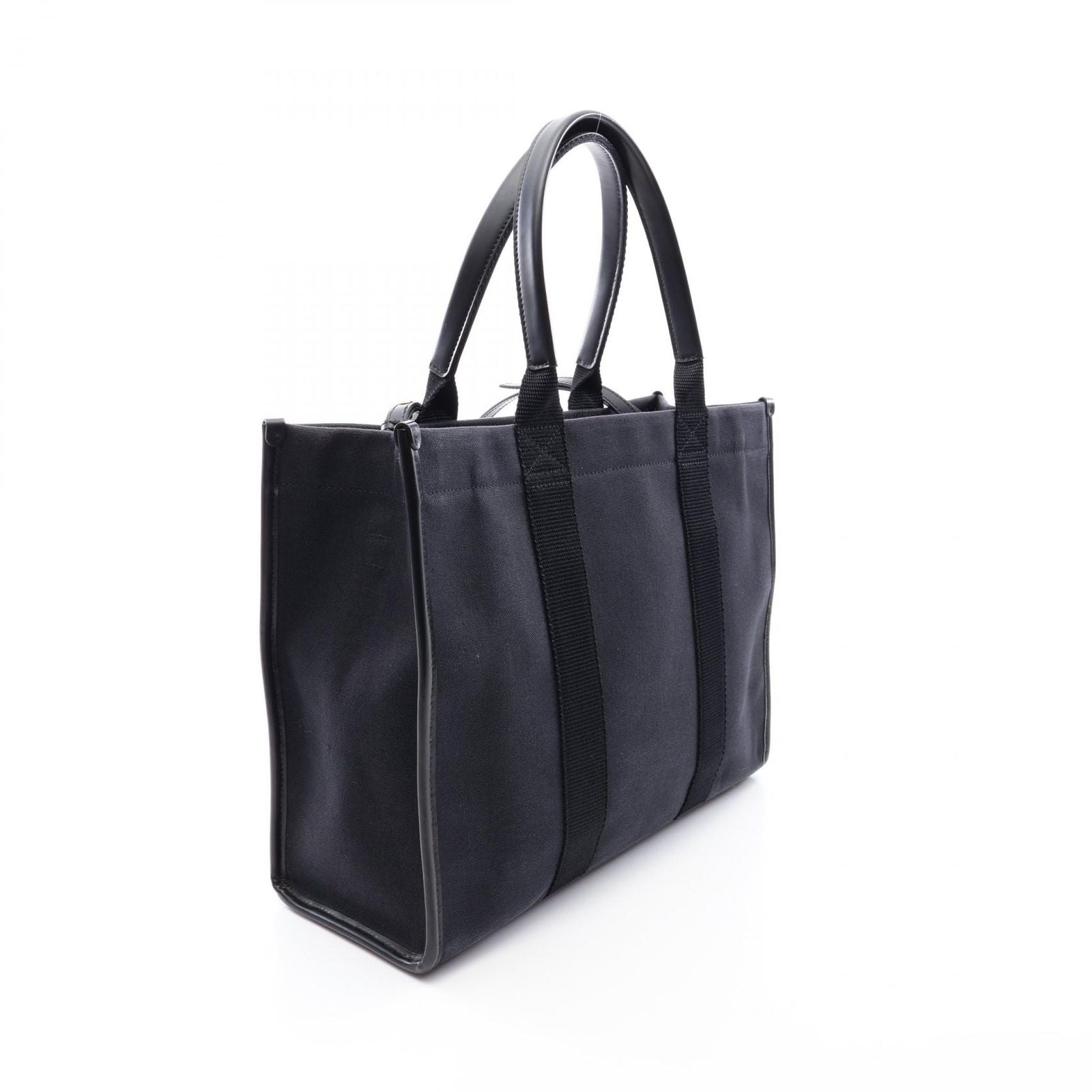 Balenciaga Tote Bag 2-Way Black White Canvas Leather — view 2