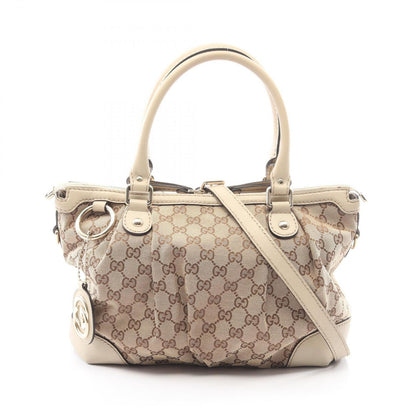 Gucci Sookie GG Canvas 2-Way Beige Brown Ivory Tote Bag