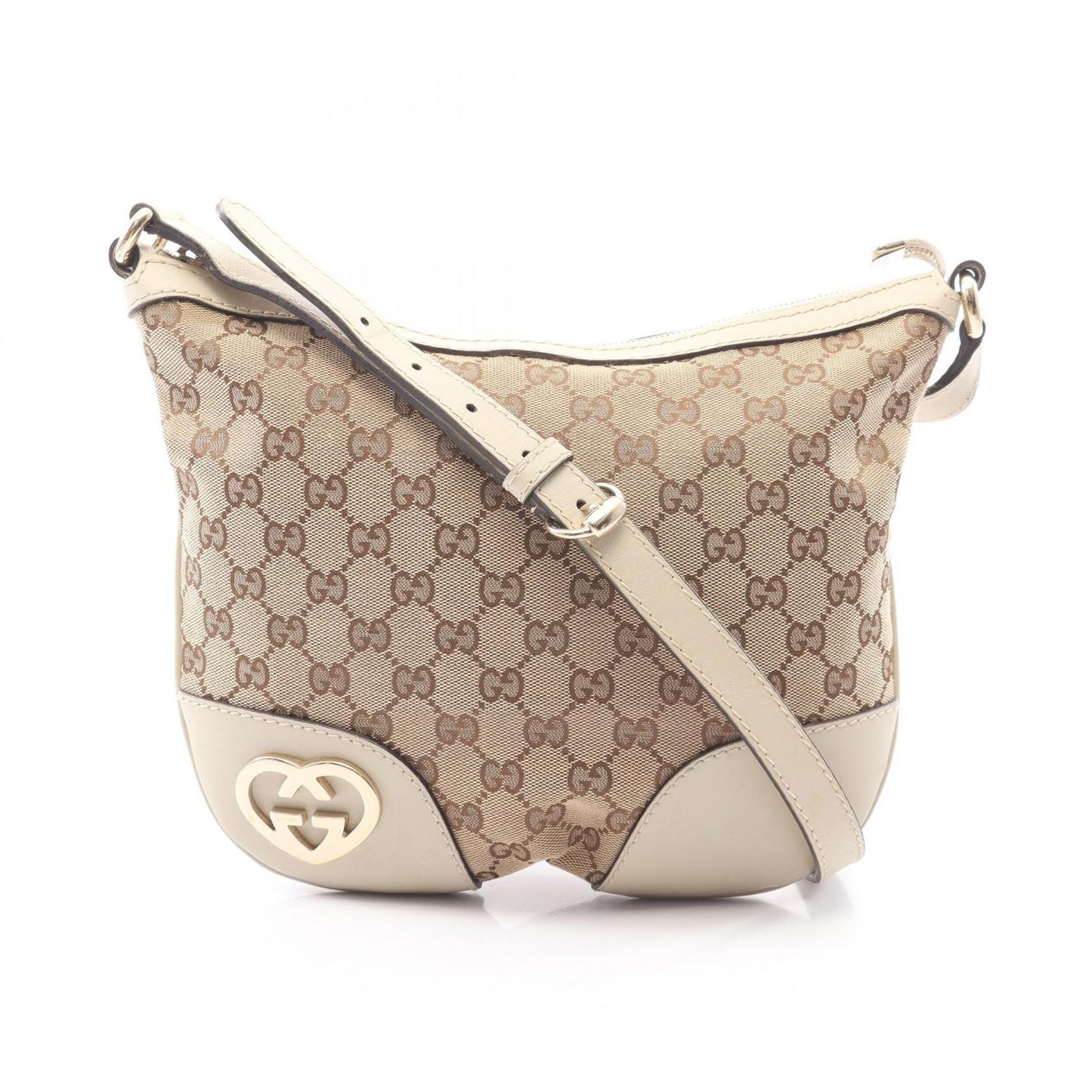 Gucci Shoulder Bag Brea GG Canvas Beige Brown White