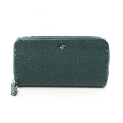 Fendi Round Length Wallet Selleria Green Leather