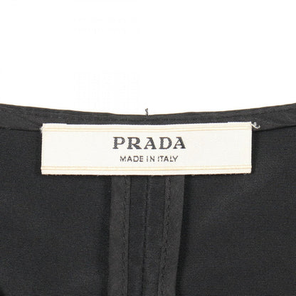Prada Collarless Jacket Short Sleeve Silk — view 3
