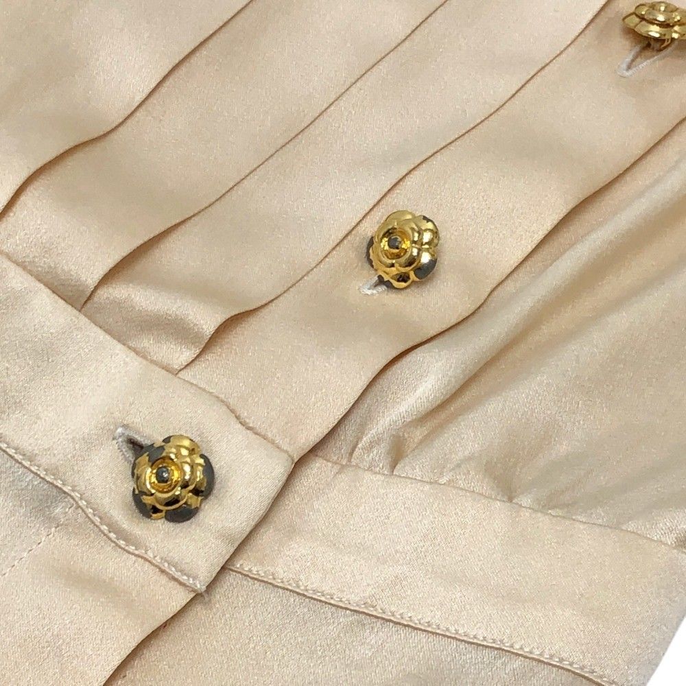 Chanel Blouse Camellia Button Silk White — view 5