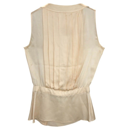Chanel Blouse Camellia Button Silk White — view 2