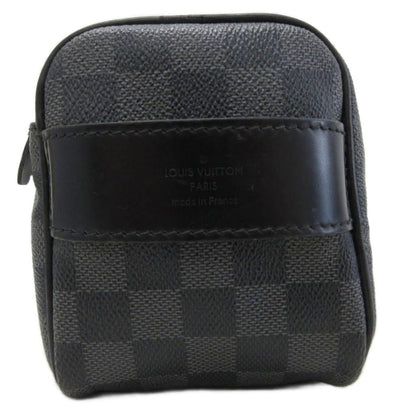 Louis Vuitton Toilet Pouch Damier Graphite Clutch All Over Pattern Black Gray — view 4