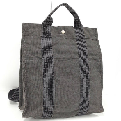 Hermes Herline a Dos MM Backpack Nylon Canvas Gray