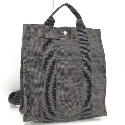 Hermes Herline a Dos MM Backpack Nylon Canvas Gray