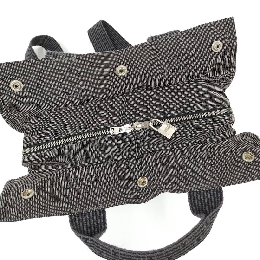Hermes Herline a Dos MM Backpack Nylon Canvas Gray — view 7