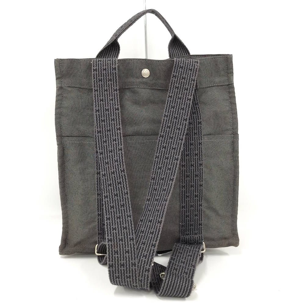 Hermes Herline a Dos MM Backpack Nylon Canvas Gray — view 2
