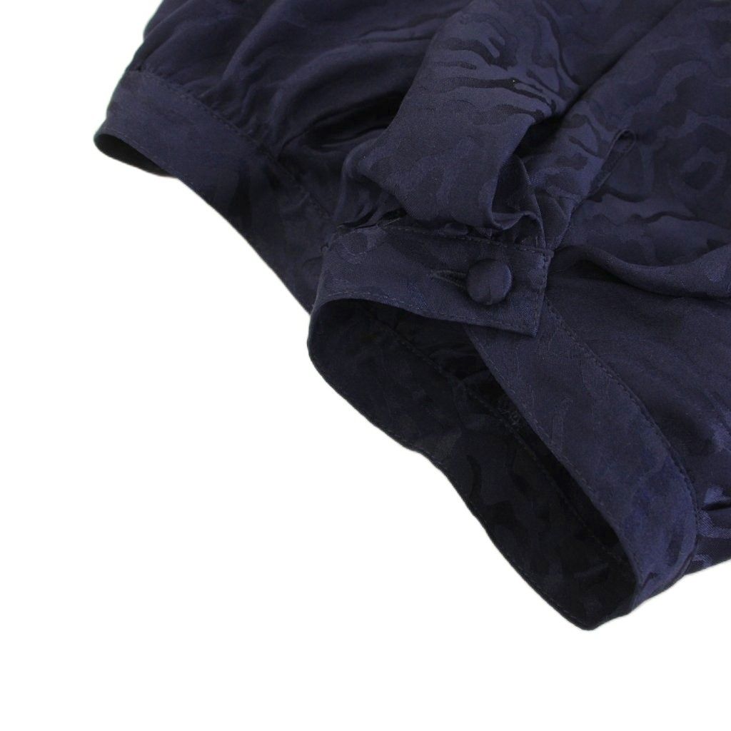 Balenciaga Silk Dress Knee Length Neck Half Sleeves Ribbon All Over Pattern 38 — view 6