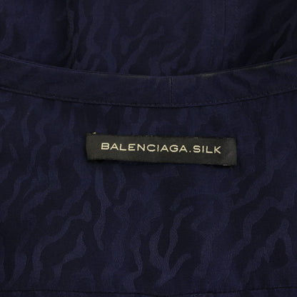 Balenciaga Silk Dress Knee Length Neck Half Sleeves Ribbon All Over Pattern 38 — view 4