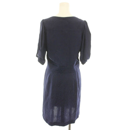 Balenciaga Silk Dress Knee Length Neck Half Sleeves Ribbon All Over Pattern 38 — view 3