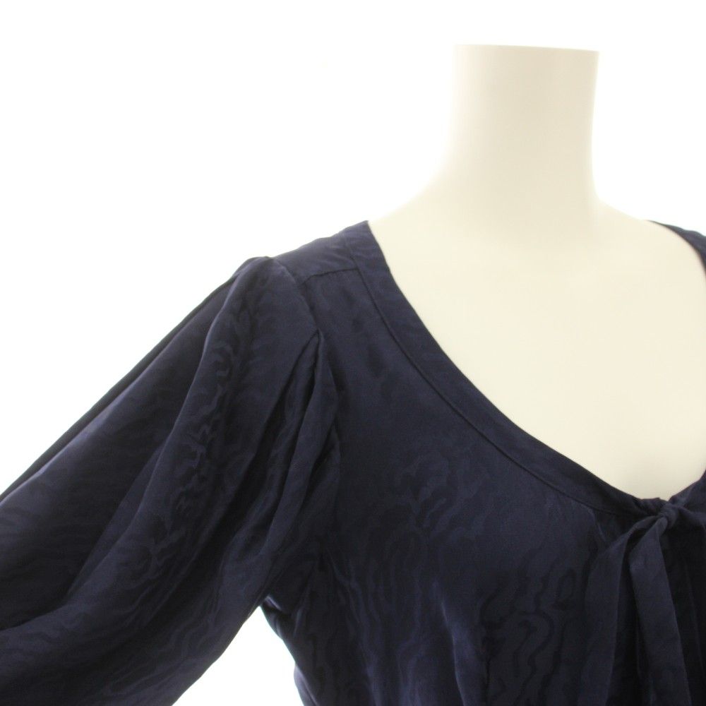 Balenciaga Silk Dress Knee Length Neck Half Sleeves Ribbon All Over Pattern 38 — view 5