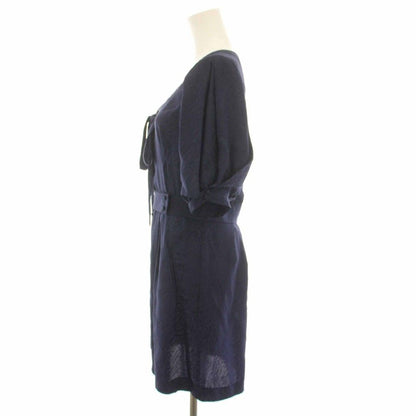 Balenciaga Silk Dress Knee Length Neck Half Sleeves Ribbon All Over Pattern 38 — view 2