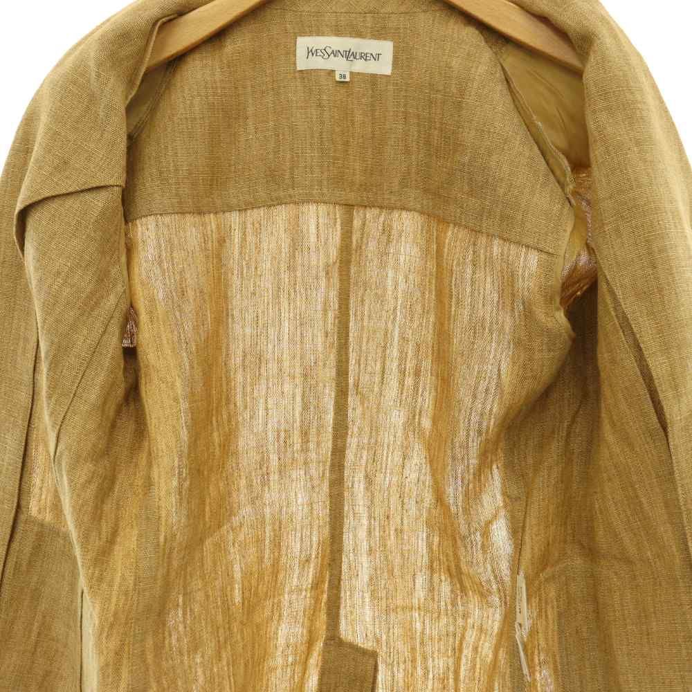 Saint Laurent Linen Tailored Jacket Lightweight 38 Beige — view 3