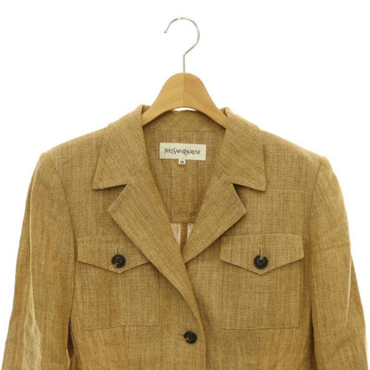 Saint Laurent Linen Tailored Jacket Lightweight 38 Beige — view 4