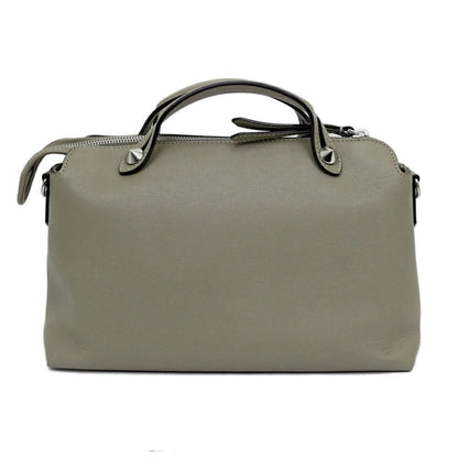 Fendi by the Way Gray Leather Shoulder Handbag — view 2