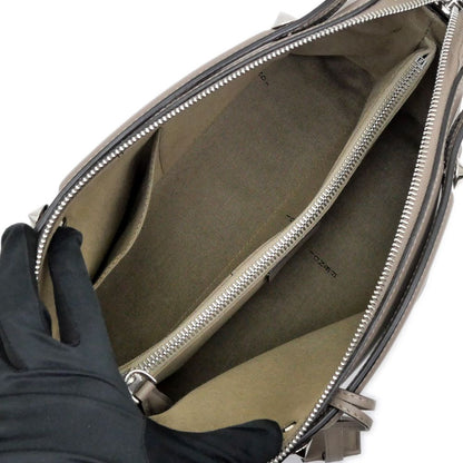 Fendi by the Way Gray Leather Shoulder Handbag — view 6