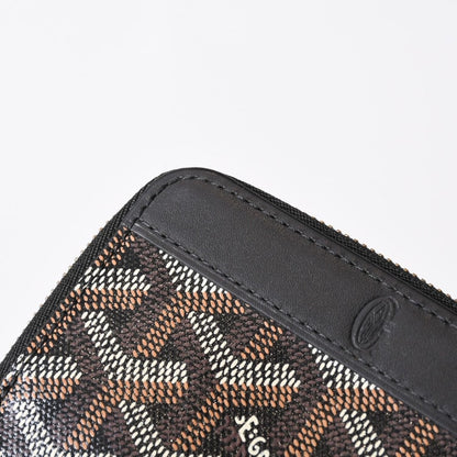Goyard Matignon PM Card Case Coin Purse Din Canvas Leather Black Silver — view 6