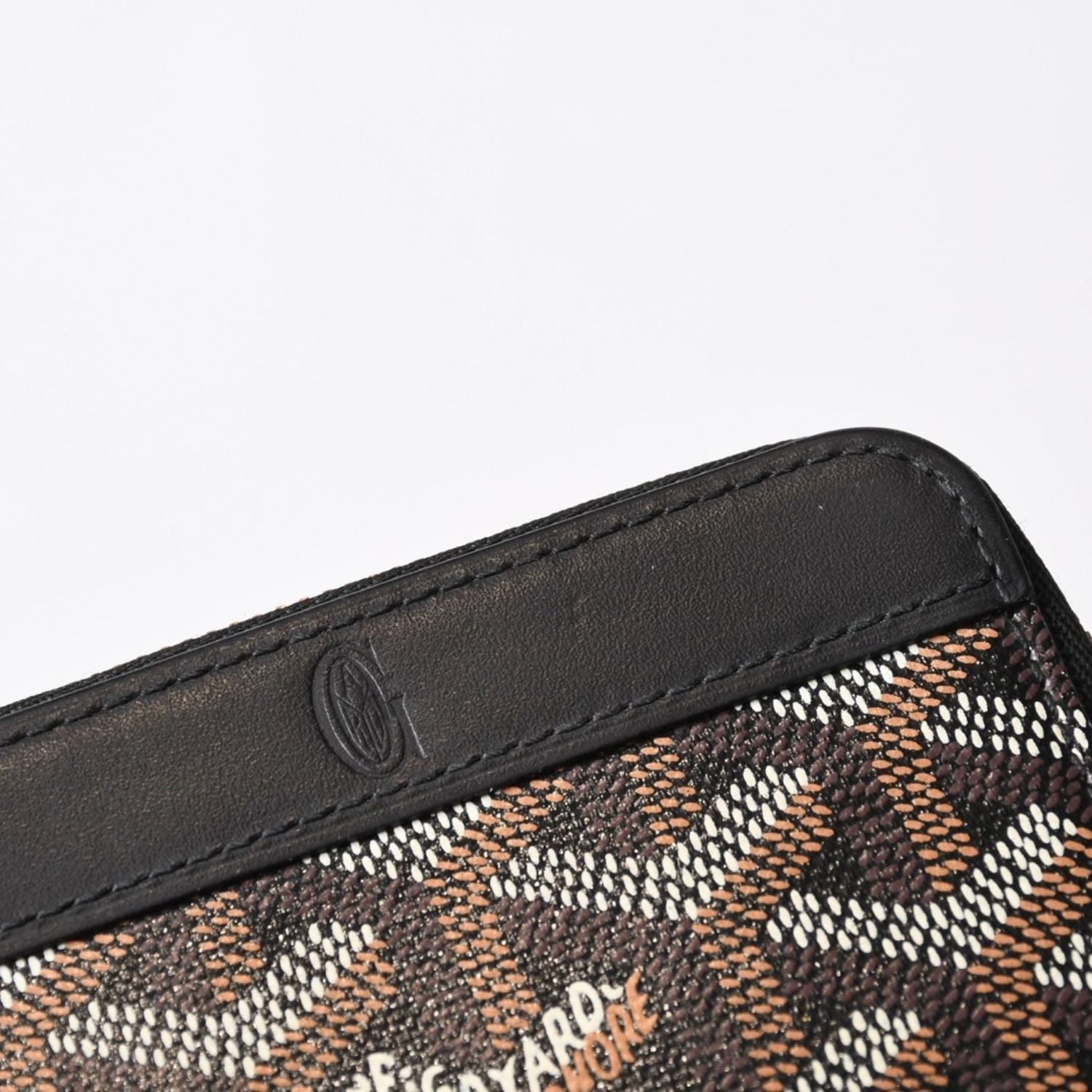 Goyard Matignon PM Card Case Coin Purse Din Canvas Leather Black Silver — view 7