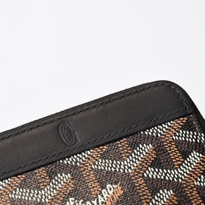 Goyard Matignon PM Card Case Coin Purse Din Canvas Leather Black Silver — view 7