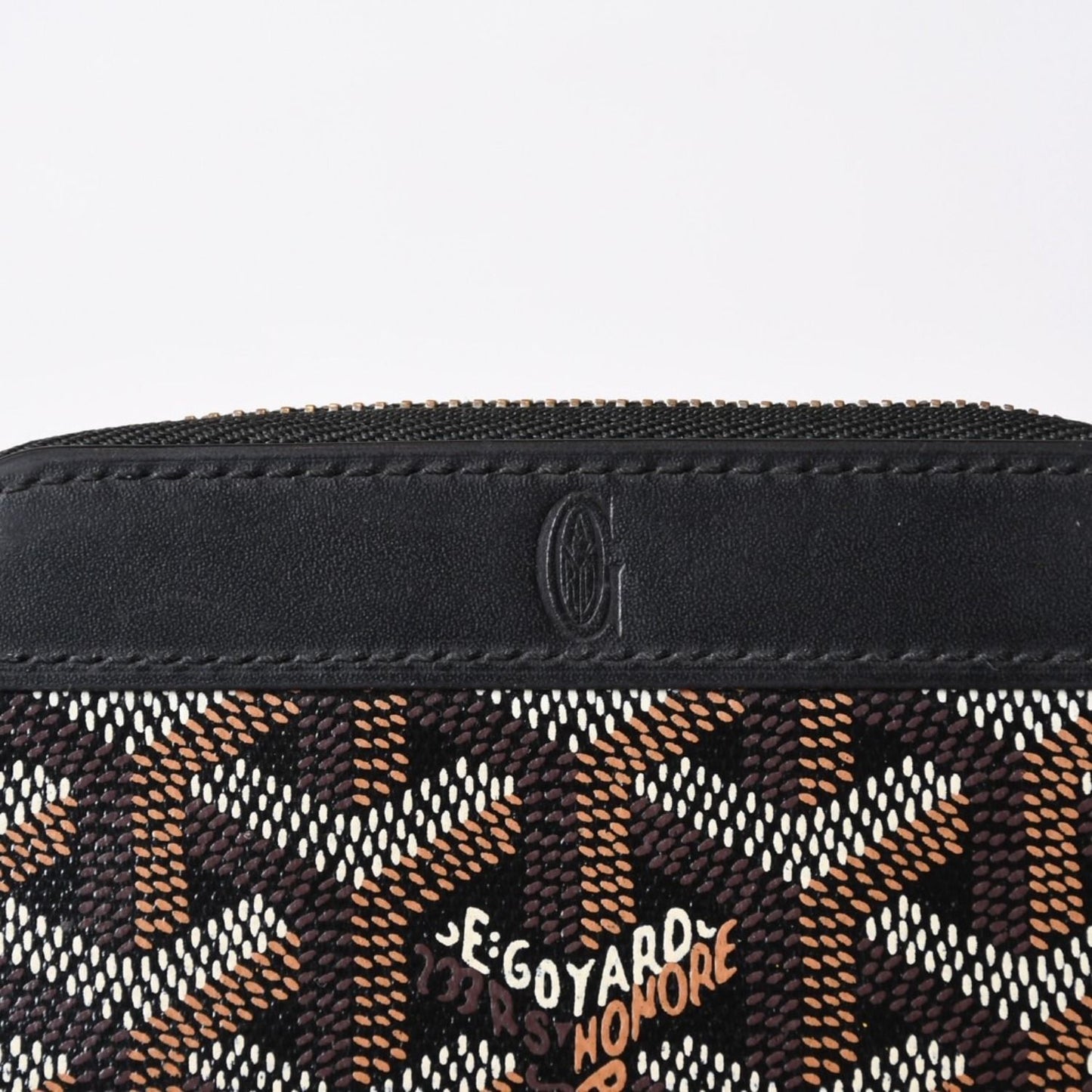 Goyard Matignon PM Card Case Coin Purse Din Canvas Leather Black Silver — view 5