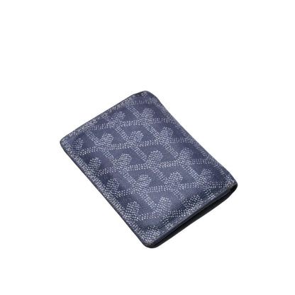 Goyard Saint Pierre Card Wallet Herringbone Pattern Canvas Leather Gray Yellow — view 4