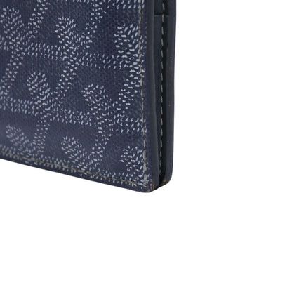 Goyard Saint Pierre Card Wallet Herringbone Pattern Canvas Leather Gray Yellow — view 7