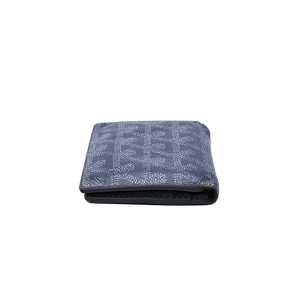 Goyard Saint Pierre Card Wallet Herringbone Pattern Canvas Leather Gray Yellow — view 5