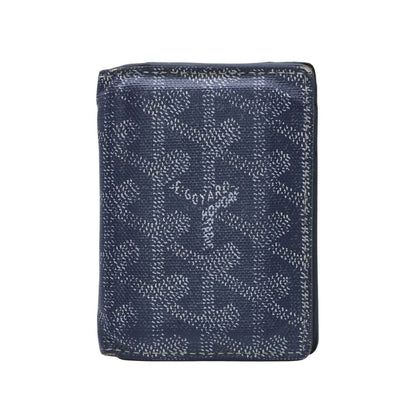 Goyard Saint Pierre Card Wallet Herringbone Pattern Canvas Leather Gray Yellow — view 2