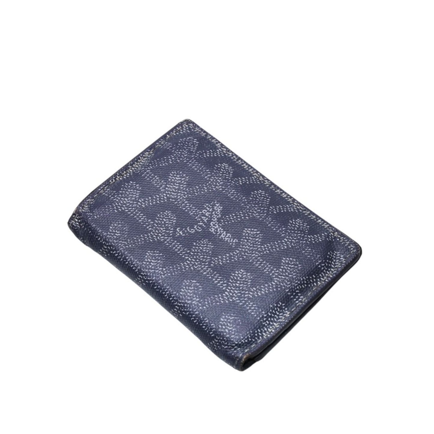 Goyard Saint Pierre Card Wallet Herringbone Pattern Canvas Leather Gray Yellow — view 3