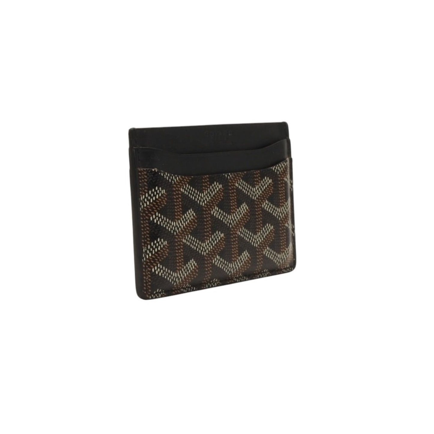 Goyard Saint Sulpice Herringbone Card Case Black Leather — view 3
