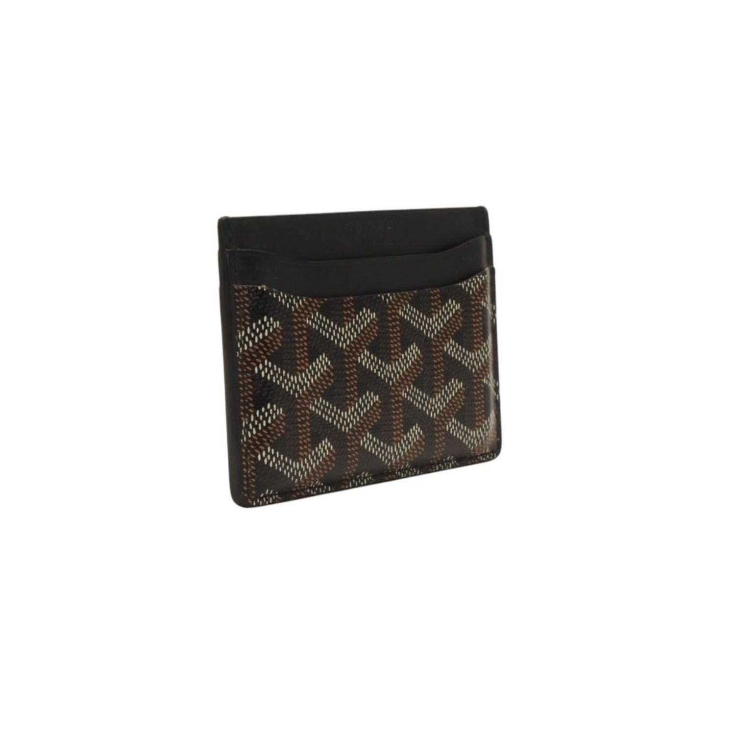 Goyard Saint Sulpice Herringbone Card Case Black Leather — view 3