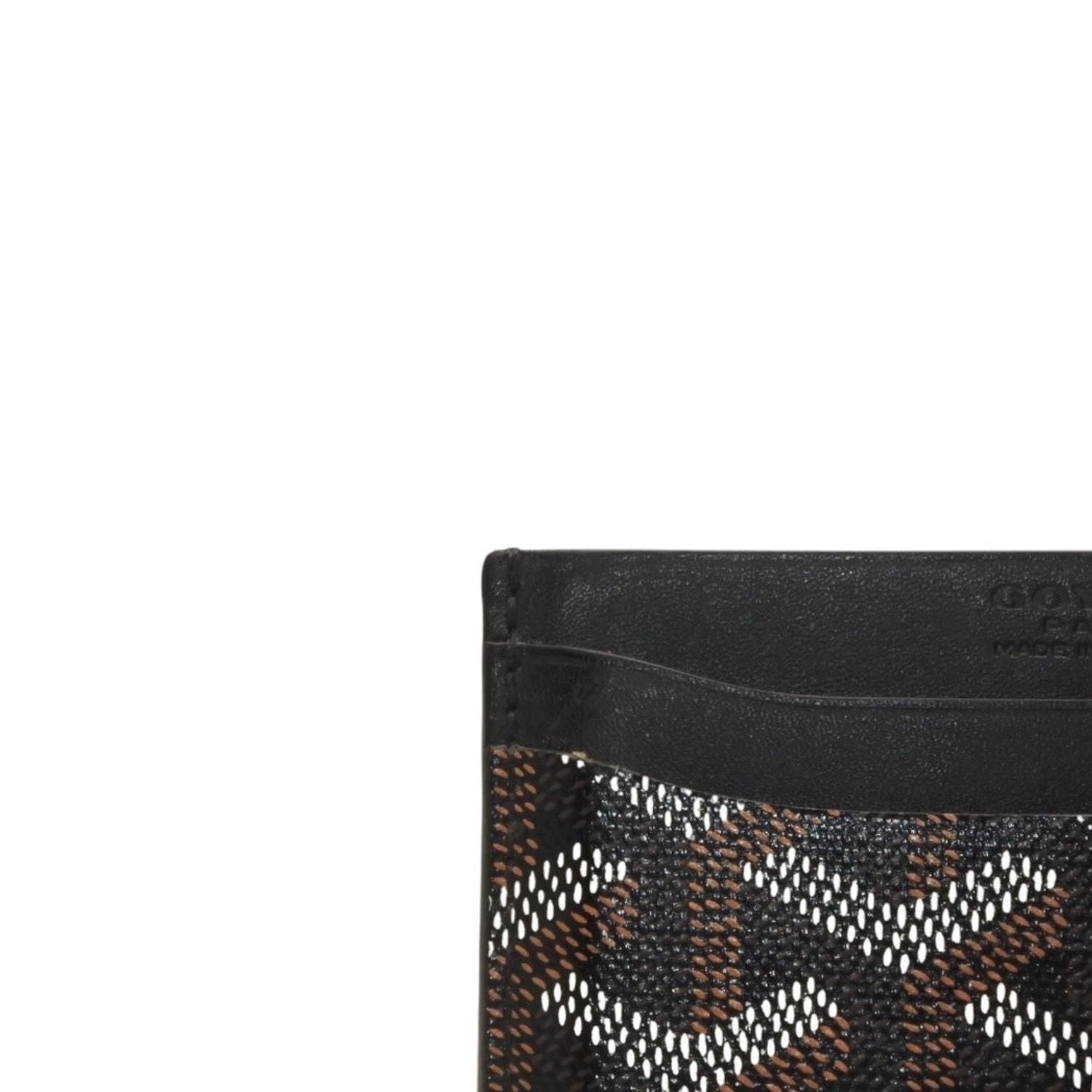 Goyard Saint Sulpice Herringbone Card Case Black Leather — view 7