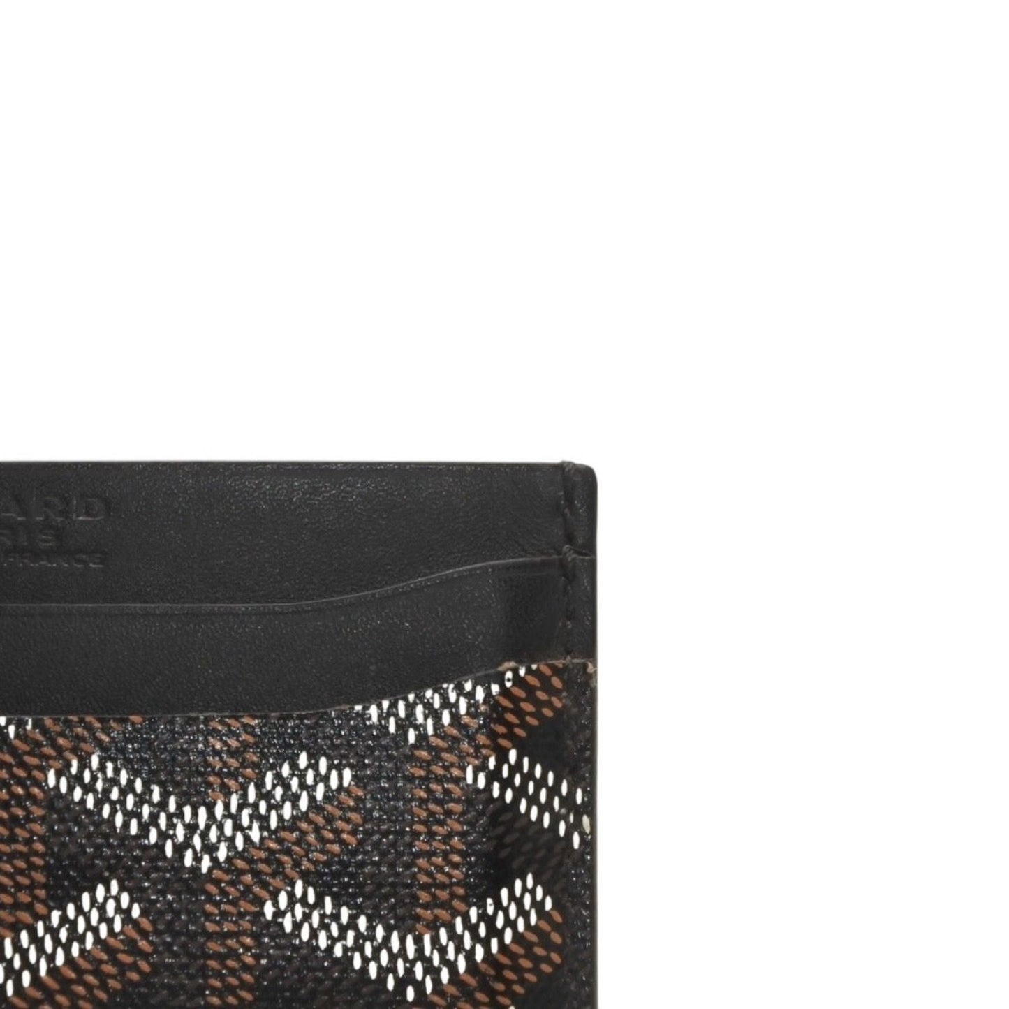 Goyard Saint Sulpice Herringbone Card Case Black Leather — view 6