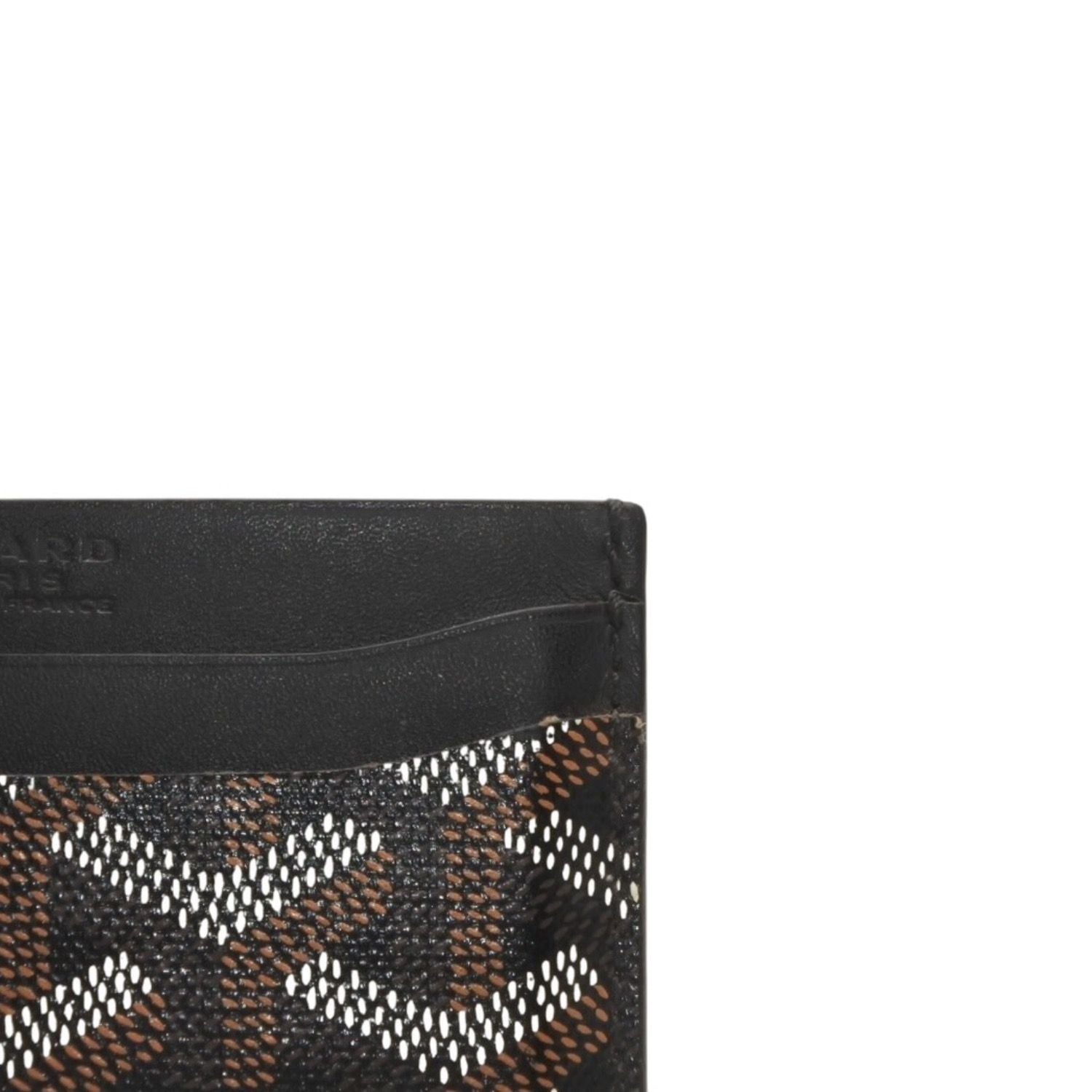 Goyard Saint Sulpice Herringbone Card Case Black Leather — view 6